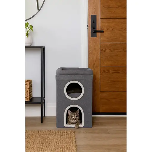 Дряпка-будиночок Trixie Saul для котів сизаль/плюш сіра/біла 39х39х64 см [CD] - фото 6