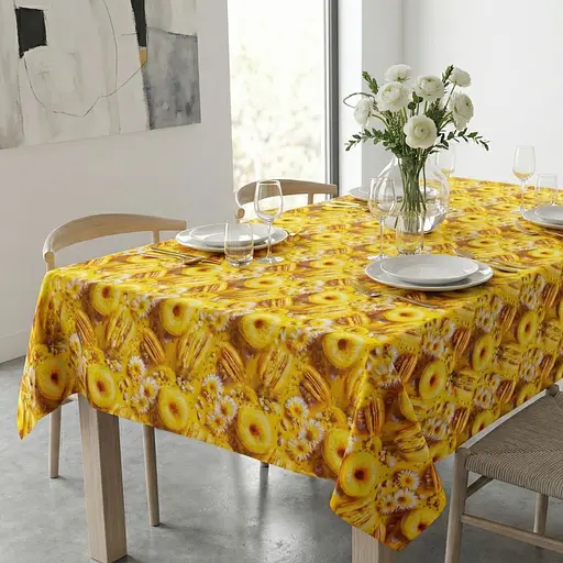 Скатерть Ideia с защитой от пятен хлопок Teflon эффект донат 140×170 см (8-13477*067) - фото 1