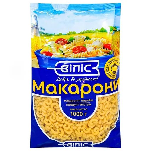 Макаронні вироби Віліс Ріжки виті 1 кг - фото 1