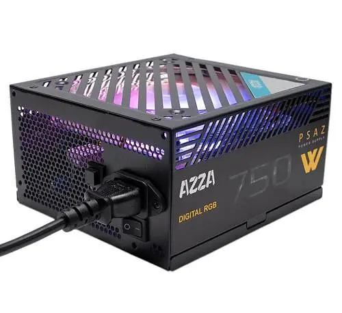 Блок живлення 750 Вт, Azza, чорний, 80+ Bronze, 12 см, ARGB підсвічування, 2xMolex/5xSATA/4x6+2-pin/1x20+4-pin/2x4+4-pin, - фото 1