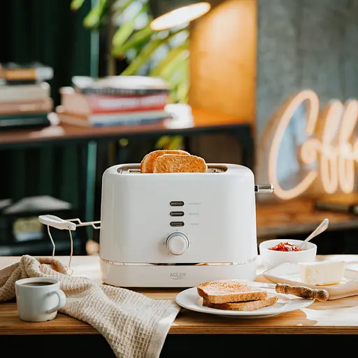 Тостер Adler AD 3224 white 850Вт/ 2 відділення/7 режимів підсмажування/розморожування/підігрів булок - фото 10