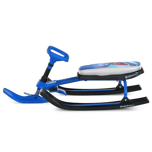 Снігокат MS 1778-8 Низька рама, м'яке сидіння з екошкіри 45х21см (2 положення), кермо, металопластик, чорно-синій - фото 3