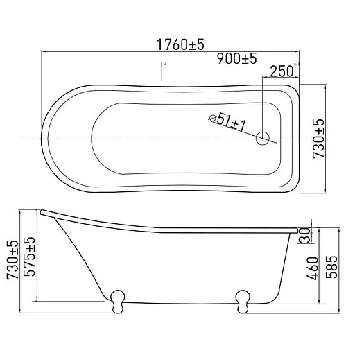 Ванна акриловая Volle 12-22-706 - фото 3