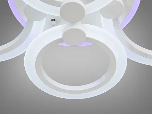 Дизайнерська люстра LED з діммером та підсвічуванням, 80Вт, білий - фото 4