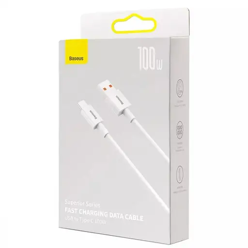 Дата кабель Baseus Superior Series Fast Charging USB to Type-C 100W (1.5m) (P10320102214) Moon White - фото 3