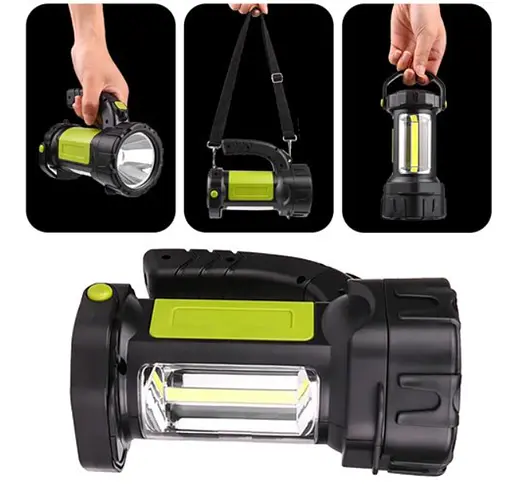 Ручной аккумуляторный фонарь T80-5W+COB 2×18650 зарядка microUSB многофункциональный прожектор - фото 3