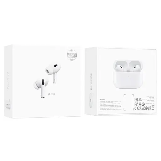 Бездротові навушники BOROFONE BW36 True wireless ANC noise reduction BT headset White - фото 9