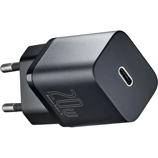 Мережевий зарядний пристрій Baseus Super Si Quick Charger 1C 20W EU Чорний - фото 1