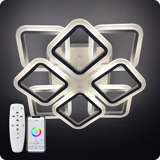 Люстра світлодіодна 517 Dlight 3color з пультом 110Вт Білий (01564) - фото 1