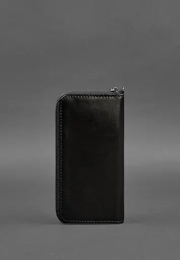 Кожаный портмоне на молнии 6.1 Черный - фото 5