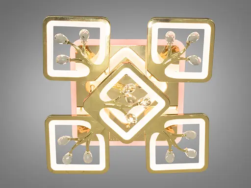 Лед люстра з пультом, диммером і LED підсвічуванням, 90W, золото - фото 3