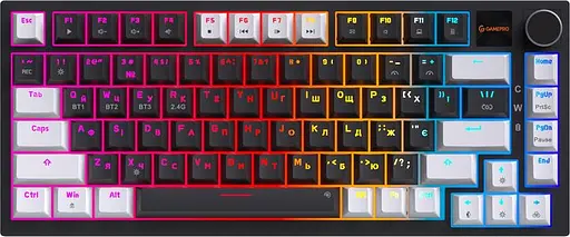 Клавіатура бездротова GamePro Asgard Valhalla Pro 75% Wireless/Bluetooth/USB Black with display (MK160B-D-Pro)