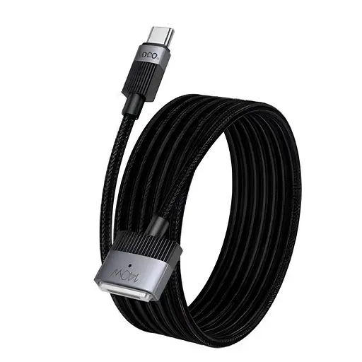 Кабель Hoco U141 Type-C / Magsafe 3 потужність до 140 Вт довжина 1.8 м посилений чорний - фото 2