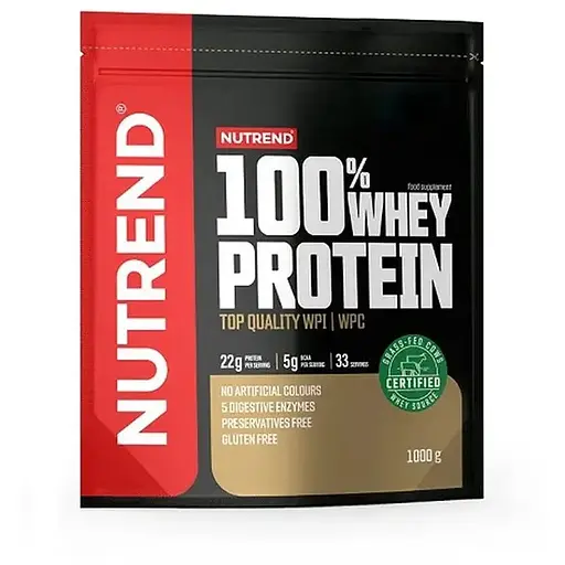 Протеин Nutrend 100% Whey Protein, 1 кг - Клубника - фото 1