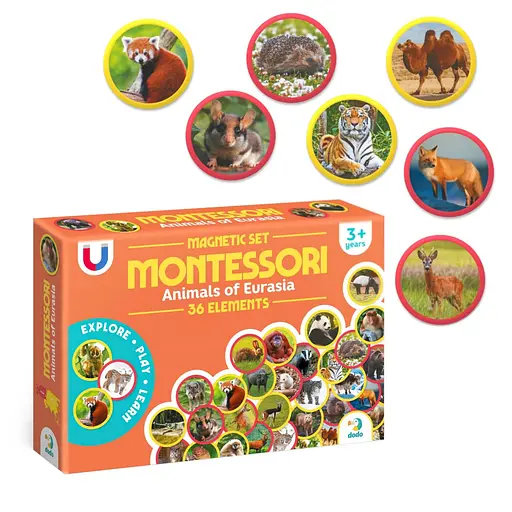 Детский магнитный набор Монтессори "Животные на континентах: Евразия" DoDo Toys 200285, 36 элементов - фото 5