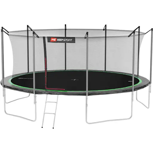 Батут Hop-Sport 16ft (488см) чорно-зелений з внутрішньою сіткою