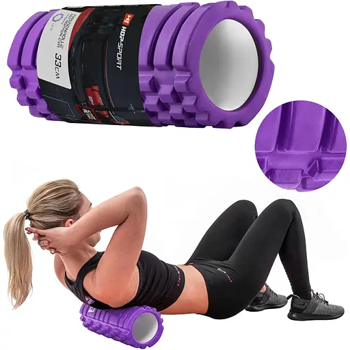 Роллер массажер (валик, ролик) Hop-Sport EVA 33см HS-A033YG фиолетовый - фото 5