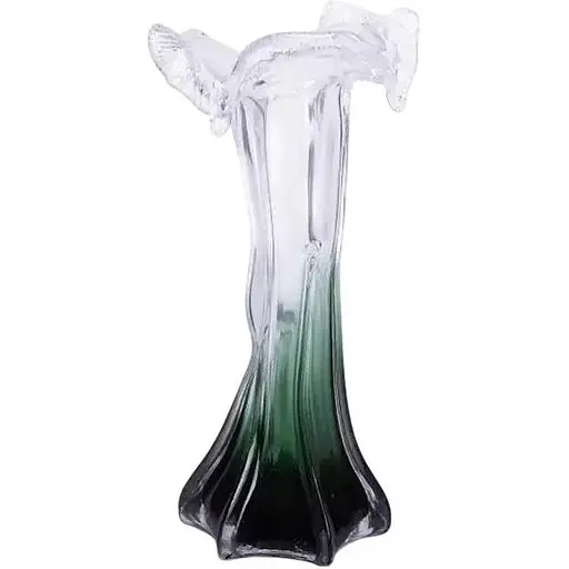 Ваза ручной работы Yiwu Murano стеклянная 29 см зеленая HP-9-1 - фото 2
