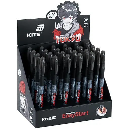 Набор ручек Kite EasyStart Tokyo 24 шт. шариковая синяя (K26-099-1) - фото 1