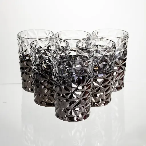 Набір склянок 6 штук 350 мл для лимонадів соку води коктейлів склянки скляні для напоїв Сірий Yiwu HP-19-183 - фото 1