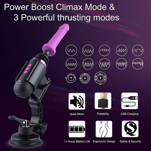 Міні секс-машина Hismith Mini Capsule Sex-Machine with Strong Suction Cup перезаряджається - фото 4