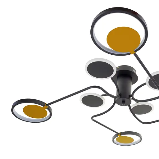 Люстра стельова Brille в спальню LED 50W WW+NW+CW BK (BR-01 657C/8) - фото 3