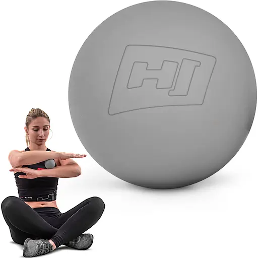 Силиконовый массажный мяч Hop-Sport HS-S063MB 63 мм серый - фото 3