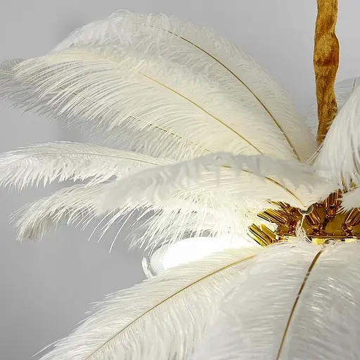 Розкішна підвісна люстра з пір'ям Ø 80 см | Line F | Арт. AS149-800 WT - фото 2