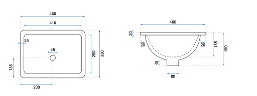 Умивальник Rea Adela врізний білий REA-U6653, Білий - фото 6