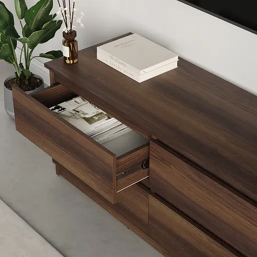 Тумба під телевізор MebelStar Нео 4Ш 120x43x53 см Дуб бурштиновий (MBS-1276) - фото 3