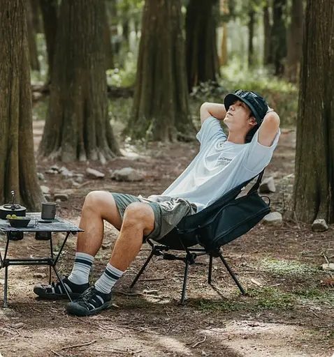 Кресло складное Naturehike Clamshell 001 Triangle Folding Moon Chair Черный - фото 4