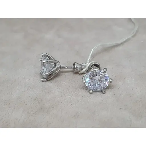 Срібні пуссети Tango з фіанітами. 520238С - фото 3