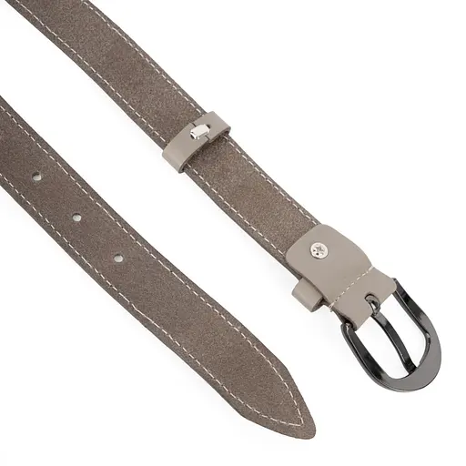 Ремень женский кожаный с цветами SF-255 мокко (125 см) - фото 4