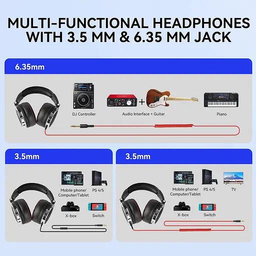 Гарнітура OneOdio Pro 50, 3,5мм/6,35мм, Black - фото 2