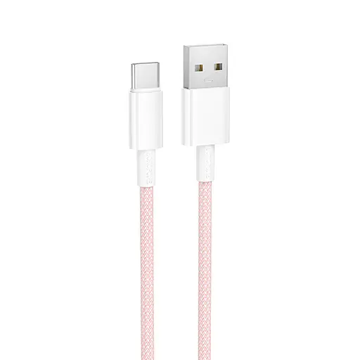 Дата кабель Borofone BX117 Source USB to Type-C 3A (1m) Pink