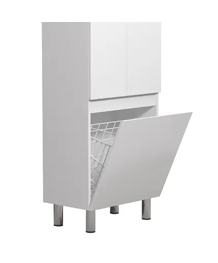 Пенал Мойдодыр Блонди П-55к напольный с корзиной для белья, Белый - фото 6