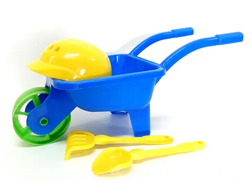 Тачка садовая с каской, лопатой и граблями Kinderway, 01-125