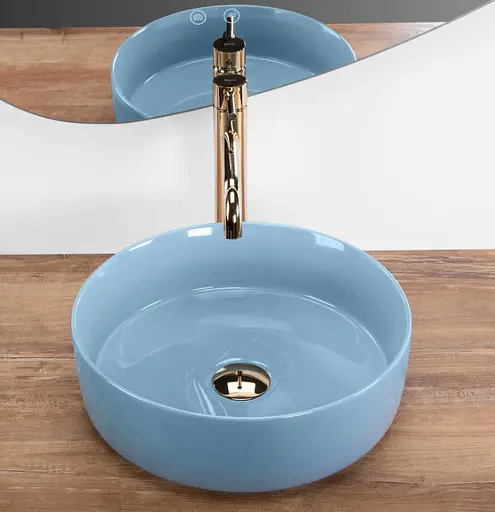 Умивальник Rea Sami blue shiny накладний REA-U6619, Синий - фото 2