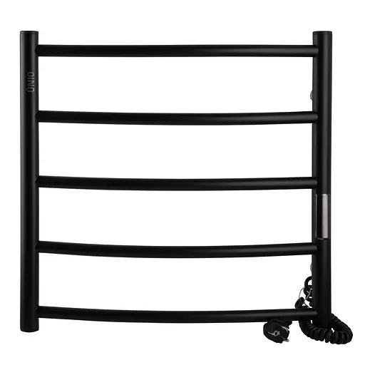 Електрична рушникосушка Unio LD ЕU 500-500-5 BLK Драбинка Дуга чорна, Чорний матовий, Праве, Електронний - фото 1