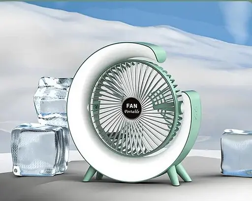 Аккумуляторный настольный вентилятор Fan F2 Портативный складная мини USB ветродуйка LED-подсветка Белый - фото 5