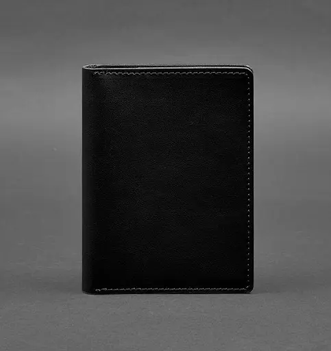 Кожаная обложка-органайзер для документов 6.1 черный краст - фото 1