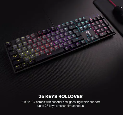 Клавіатура механічна ігрова з підсвічуванням Fantech ATOM MK-886 Black-Grey, Red switch, Eng/Укр/Рус - фото 6