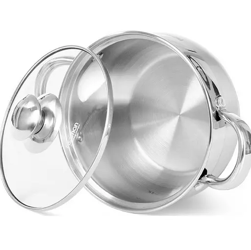 Каструля Sesame 20х11.5 см з нержавіючої сталі, для індукційних плит, зі скляною кришкою 3.6 л - фото 2