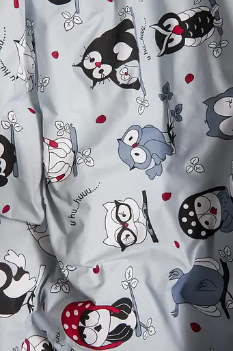 Комплект постільної білизни Moon&Star Бязь Gold Люкс Owls Gray полуторний євро 160х220 наволочки 2х50х70 - фото 6