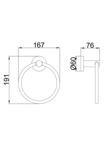 Тримач для рушника Frap F30204 чорний/нержавіюча сталь 1/40 Чорний матовий - фото 4