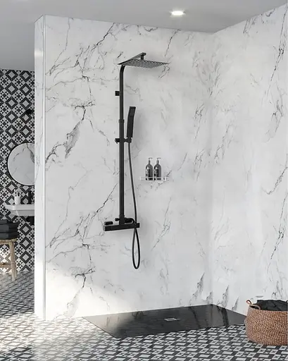 Душова система Rea Milan чорний матовий (регулювання висоти) REA-P7000, Чорний матовий - фото 7