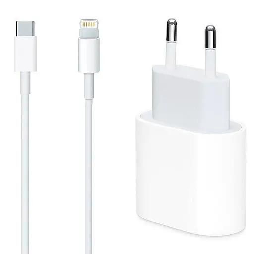 Мережевий зарядний пристрій Apple 18W USB-C Power Adapter A1692 PD 3A + кабель TYPE-C - LIGHTNING - фото 1