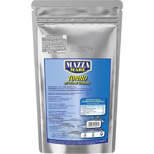 Тунец Mazza Mare в подсолнечном масле 1 кг.