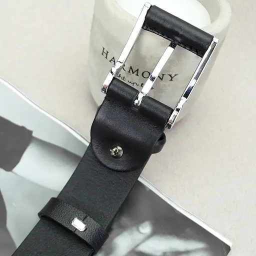 Ремінь чоловічий шкіряний класика чорний JK-3560 (120 см) - фото 3