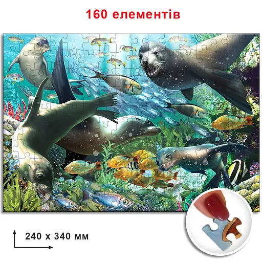 Пазли Моржі, тюлені, котики 82999 ЕГ-08 160 елементів - фото 2